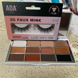 Aa Studio 3D Faux Mink Lashes and Eyeshadow Palette - Natural Shades Bundle